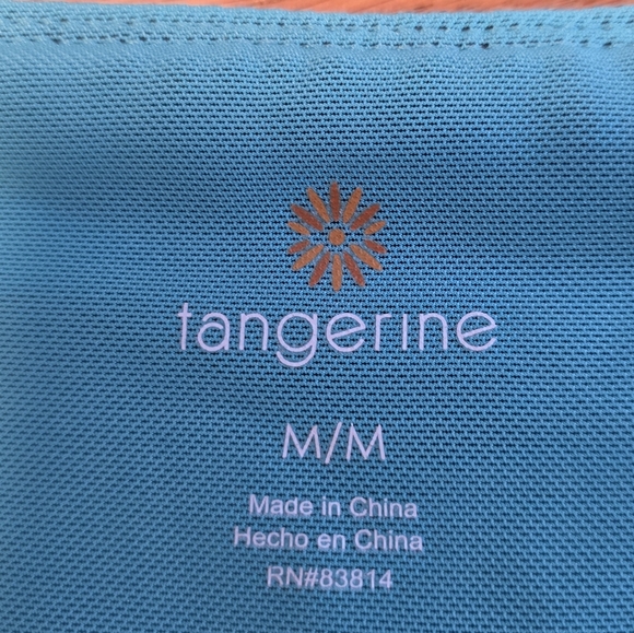 Tangerine Gray With Teal Accents Yoga Workout Pants Capris Women's Size M - Picture 5 of 12